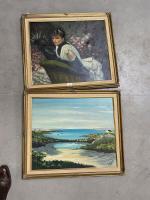 Deux CADRES avec peintures (Guevel et Charles)