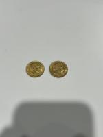 2 PIECES de 20 Francs or Napoléon III tête laurée
Lot...