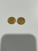 2 PIECES de 20 Francs or Napoléon III tête laurée
Lot...