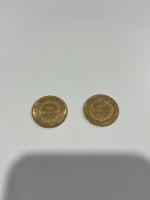 2 PIECES de 20 Francs or Génie de la République...