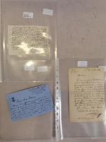 Ensemble de trois DOCUMENTS manuscrits : MANUSCRIT XVIIe, LETTRE datée...