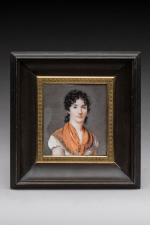 Lot de trois miniatures :
-Eléonore NEIL
(Active au XIXème siècle)
Portrait de...