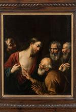 Attribué à Alessandro TURCHI (1578 - 1649)
L'Incrédulité de saint Thomas
Ardoise.
29...
