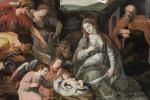 ECOLE FRANCAISE vers 1640, suiveur de Peter POURBUS
L'Adoration des bergers
Panneau...