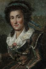 ECOLE ALLEMANDE du XVIIIème siècle. 
Portrait d'homme écrivant
Portrait de femme...