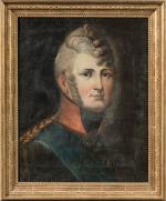 ECOLE FRANCAISE du XIXème siècle
Portrait de militaire
Toile
55 x 43 cm.
Petits...