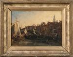 Théodore GUDIN
(Paris 1802 - Boulogne-Billancourt 1880)
Vue du pont Rialto à...