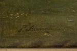 Pierre BONIROTE (1811-1891). « Deux promeneuses ».
Huile sur toile signée.
38 x 58...