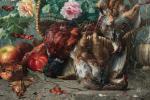 Modeste CARLIER 
(Quaregnon 1820 - Ixelles 1878)
Nature morte fruits, fleurs...