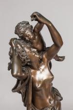 Albert-Ernest CARRIER-BELLEUSE (1824-1887). "Les caresses de l'Amour". Groupe en bronze...