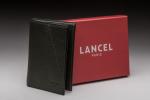 LANCEL - Petit PORTEFEUILLE en cuir grainé kaki. 12.5 x...