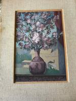 Constant REY-MILLET (1905-1959), "Bouquet de fleurs",Gouache sur papier, signée en...