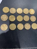 15 pièces de 20 francs or LOT VENDU EN L'ETAT...
