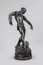 Maurice Ferrary (1852-1904)
« Belluaire agaçant une panthère »
Groupe en bronze...