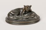 Antoine Louis Barye (1796-1875) d'après
« Jaguar tenant un caïman »
Groupe...