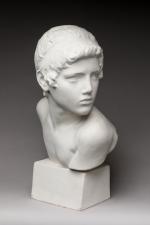 Constant Roux (1865-1929)
« Achille enfant »
Buste en terre cuite peinte...