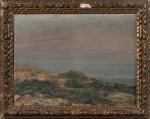 Jean-Jacques ROUSSEAU (1861-1911).
La côte à Sainte-Marguerite-sur-Mer. 
Huile sur toile.
Signé en...