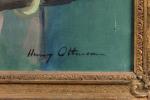 Henry OTTMANN (1877-1927).
Femme noire au bouquet
Huile sur toile.
Signé en bas...