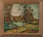 Jean PESKE (1870-1949).
Paysage d'automne.
Huile sur toile.
Signé en bas à droite.
54...