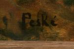 Jean PESKE (1870-1949).
Paysage d'automne.
Huile sur toile.
Signé en bas à droite.
54...