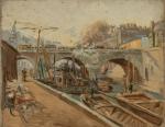 Edouard LEVERD (1881-1950).

Ensemble de deux oeuvres: 

"Pont St Michel", 1909
Huile...