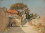 Edouard LEVERD  (1881-1950).

Ensemble de deux oeuvres: 

"Maison à Avignon",...