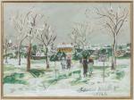 Maurice UTRILLO (1883-1955)
"Paysage de neige - PUITS (Yonne), AUXERRE"
Gouache signée...