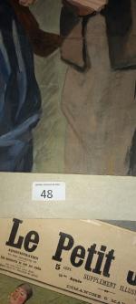 Ecole moderne, Portrait de Gnafron, huile sur toile, signée en...