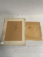 Jeanne BARDEY (1872-1954), "Portrait de jeune femme" et "Portrait de...