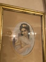 ECOLE FRANCAISE fin XIXe siècle, CUSIN. "Violettes". Aquarelle signée et...