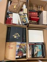 Douze cartons de LIVRES d'art, catalogues d'exposition, reliures XIXème et...