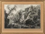 Jean-Baptiste PIRANESE (1740-1778). « Cascade de Tivoli ». Gravure à l'eau-forte sur...
