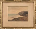 Daniel BAC (1831-1904).
Voilier échoué près des côtes rocheuses.
Aquarelle sur papier.
Signé...