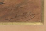 Daniel BAC (1831-1904).
Voilier échoué près des côtes rocheuses.
Aquarelle sur papier.
Signé...
