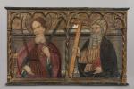 Ecole ESPAGNOLE vers 1480
Sainte Catherine et saint Antoine
Panneau
57 x 86...