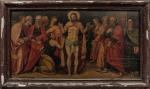 ECOLE ITALIENNE vers 1500
L'incrédulité de saint Thomas
Panneau
65 x 125 cm
Accidents...