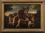 ECOLE ITALIENNE du XVIIème siècle.
Le roi David entouré d'angelots
Panneau
36 x...