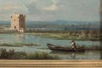 Claude Antoine PONTHUS-CINIER (1812-1885).
Barque de pêcheur près de la tour.
Huile...