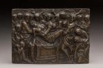 Plaque en bronze patiné représentant la Mise au tombeau 
Italie...