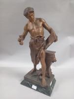 Emile Picault (1833-1915) : "Mutualité" statue en régule à patine...
