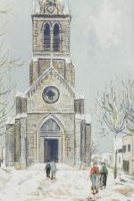 Maurice UTRILLO (1883-1955). 
Eglise de Champagne-au-Mont-d'Or (Rhône), 1927. 
Gouache sur...