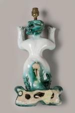 Georges Jouve (1910-1964)Applique à la sirène en céramique dans les...