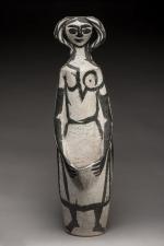 MadouraGrand sujet en céramique à décor de femme stylisée noir...