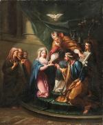 Ecole FRANCAISE vers 1780 
Le mariage de la Vierge
Toile
41,5 x...