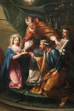 Ecole FRANCAISE vers 1780 
Le mariage de la Vierge
Toile
41,5 x...