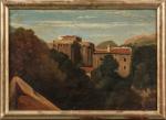 ECOLE FRANCAISE du XIXème siècle
Paysage italien à la forteresse
Papier marouflé...