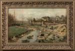 Adolphe APPIAN (1818-1898). 
Lavandières à la rivière. 
Huile sur toile....