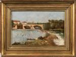 Adolphe APPIAN (1818-1898).
Le pont d'Anse, 1877.
Huile sur toile.
Signé et daté...