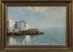 Johannes SON (1859-1942).
Barques aux Martigues.
Huile sur toile.
Signé en bas à...