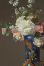 François RIVOIRE (1842-1919).
Bouquet dans un vase en porcelaine et coupe...